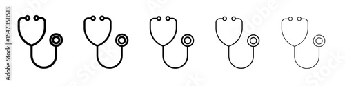 Stethoscope icon flat illustration set logo