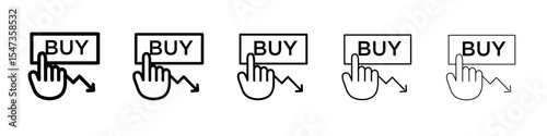 Stock buy icon flat illustration set logo