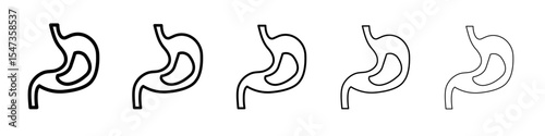 Stomach icon flat illustration set logo
