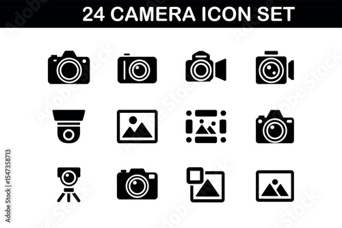 24 Camera Icon Set - Minimal, Modern, Editable Design