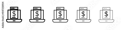 Subscription Model icon flat illustration set logo