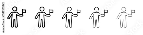 Surrender, capitulate, give up icon flat illustration set logo