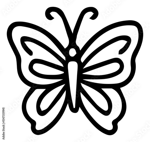 Elegant Butterfly Outline Design Simple Nature Inspired Artwork