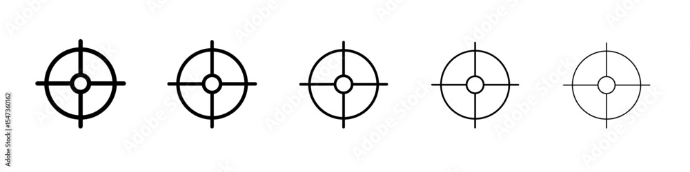 Obraz premium Target icon flat illustration set logo