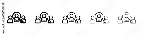 Target audience icon flat illustration set logo