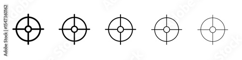 Target icon flat illustration set logo