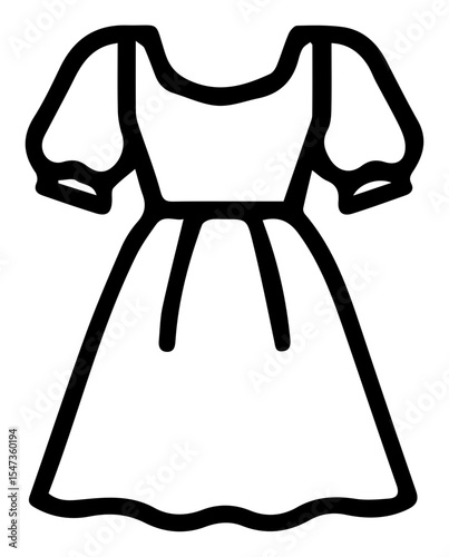 Elegant Dress Outline for Fashion Design and Creative Projects
