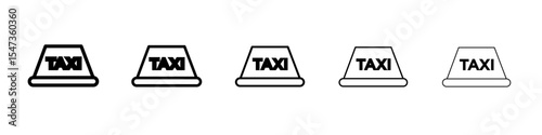 Taxi lamp icon flat illustration set logo