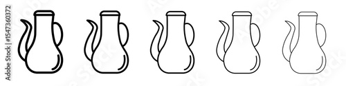 Teapot icon flat illustration set logo