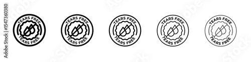 Tears free icon flat illustration set logo