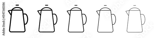 Teapot icon flat illustration set logo