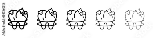 Teeth cleaning icon flat illustration set logo