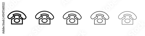 Telephone icon flat illustration set logo