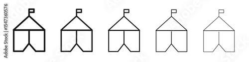 Tent icon flat illustration set logo