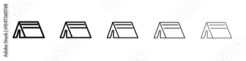Tent icon flat illustration set logo