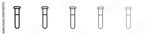 Test tube icon flat illustration set logo