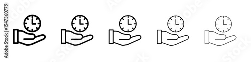 testing time icon flat illustration set logo