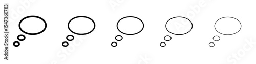 Think bubble icon flat illustration set logo