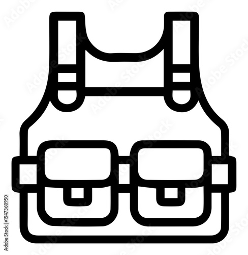 Tactical Vest Icon Sleek Protection Gear for Safety and Style