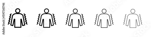 Trembling icon flat illustration set logo