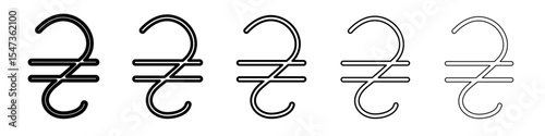 Ukrainian hryvnia icon flat illustration set logo