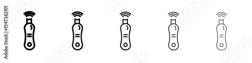 Ultrasonic face skin scrubber icon flat illustration set logo