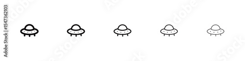 UFO icon flat illustration set logo