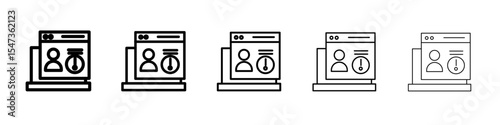 Unauthorized Access icon flat illustration set logo