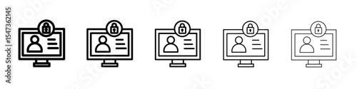 Unauthorized Access icon flat illustration set logo