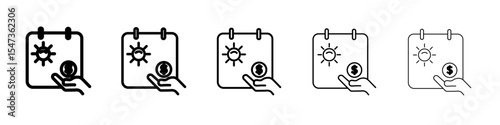 Unlimited PTO icon flat illustration set logo