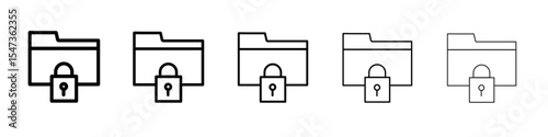 unlock folder icon flat illustration set logo