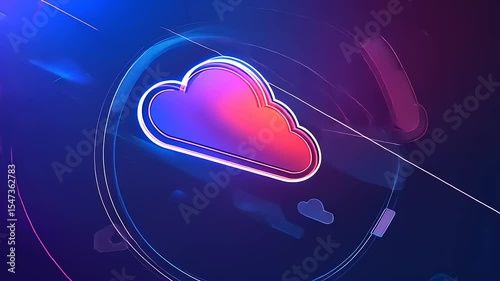 Abstract digital cloud design with vibrant colors and dynamic lines, ideal for technology backgrounds