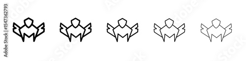 valkyrie icon flat illustration set logo