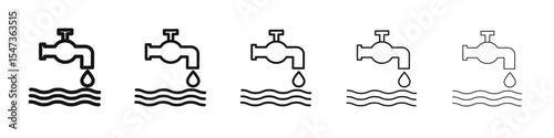 Waste water icon flat illustration set logo