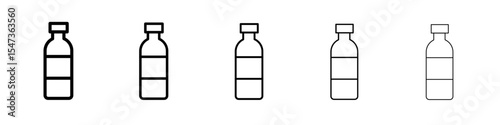 Water bottle icon flat illustration set logo