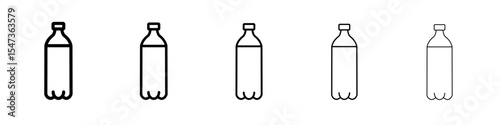 Water bottle icon flat illustration set logo