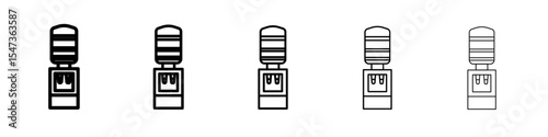 Water dispenser icon flat illustration set logo