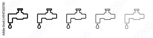Water tap icon flat illustration set logo