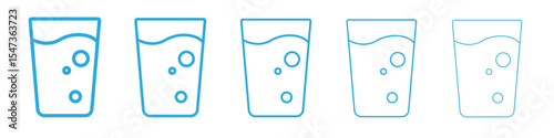 Water soak icon flat illustration set logo