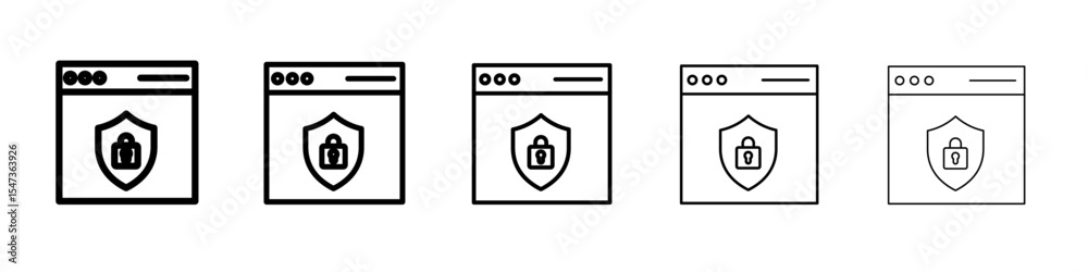 Web Security icon flat illustration set logo Web Security icon flat illustration set logo