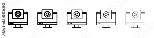 Web development icon flat illustration set logo