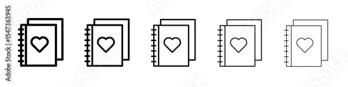 wedding album icon flat illustration set logo