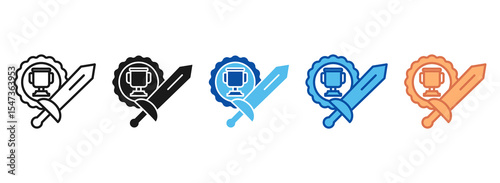 Challenge Icon Set Multiple Style Collection