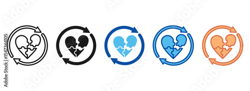 Puzzles Icon Set Multiple Style Collection