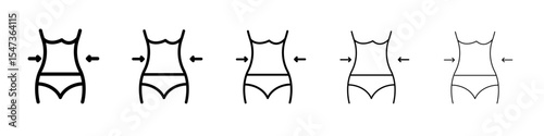 Weight loss icon flat illustration set logo