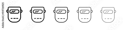 welding shield cover icon flat illustration set logo