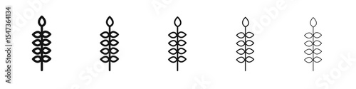 Wheat icon flat illustration set logo