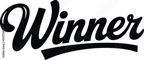 winner, text design. Vector calligraphy. Typography poster.
