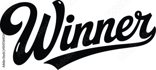 winner, text design. Vector calligraphy. Typography poster.
