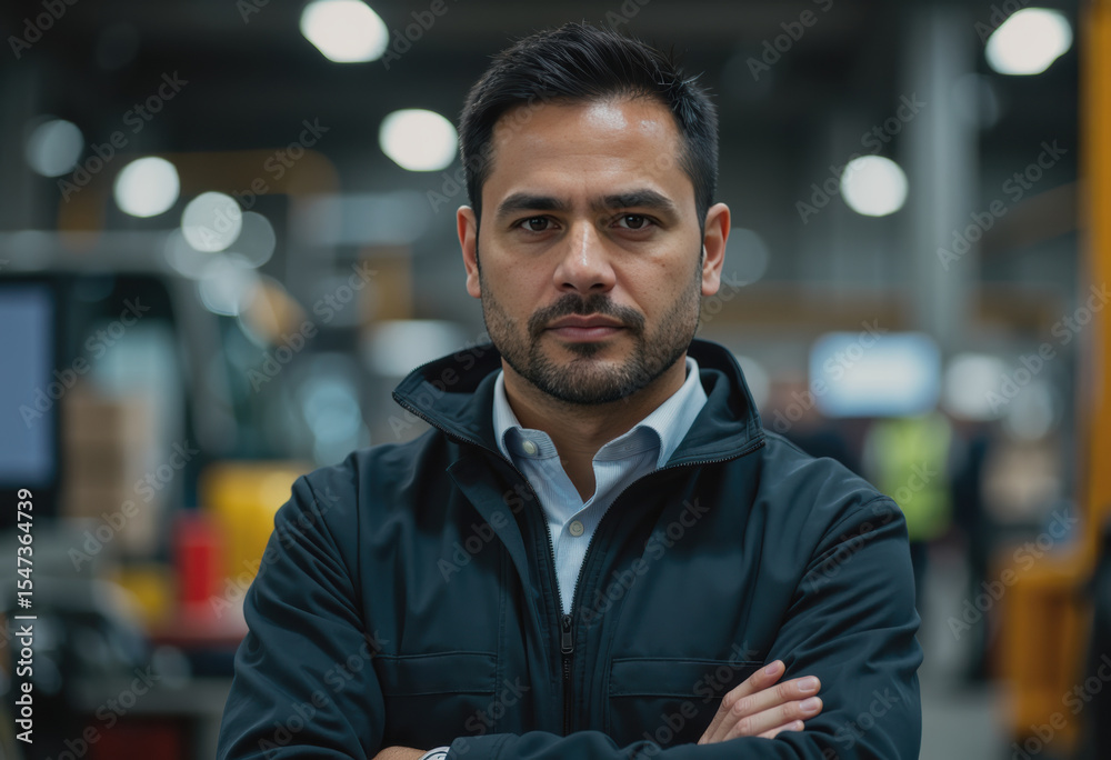 Obraz premium Supervisor at a safety check station, ensuring workplace compliance and safety